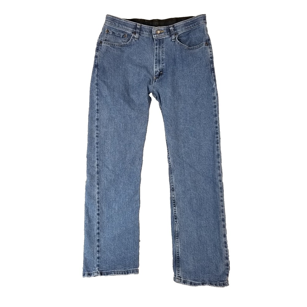 Wrangler jeans men's 34x30 regular fit straight comfort waist blue denim pants